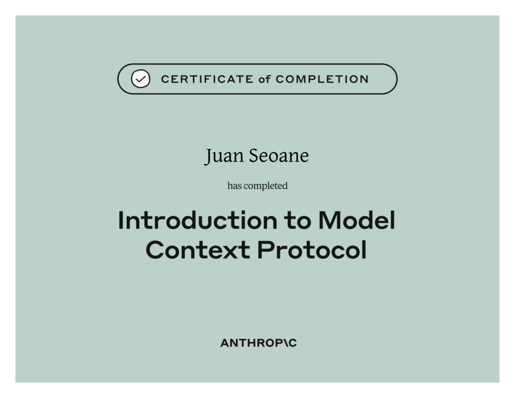 Introduction to Model Context Protocol certificate